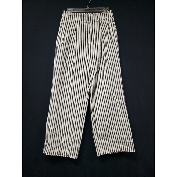 Everlane Women's The Draper High Rise Pleated Pant in Buttersmooth Striped 4S - Picture 1 of 5